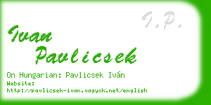 ivan pavlicsek business card