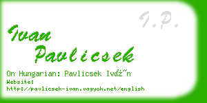 ivan pavlicsek business card